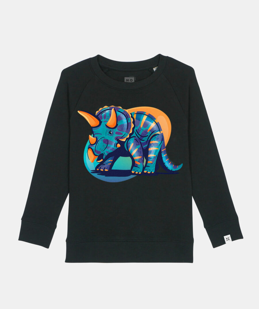 triceratops sweater zwart