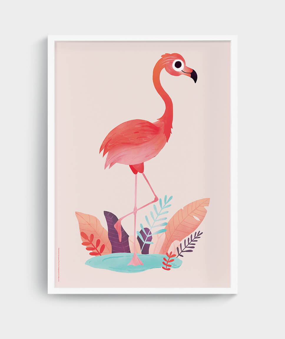 Flamingo poster by Mangos on Monday