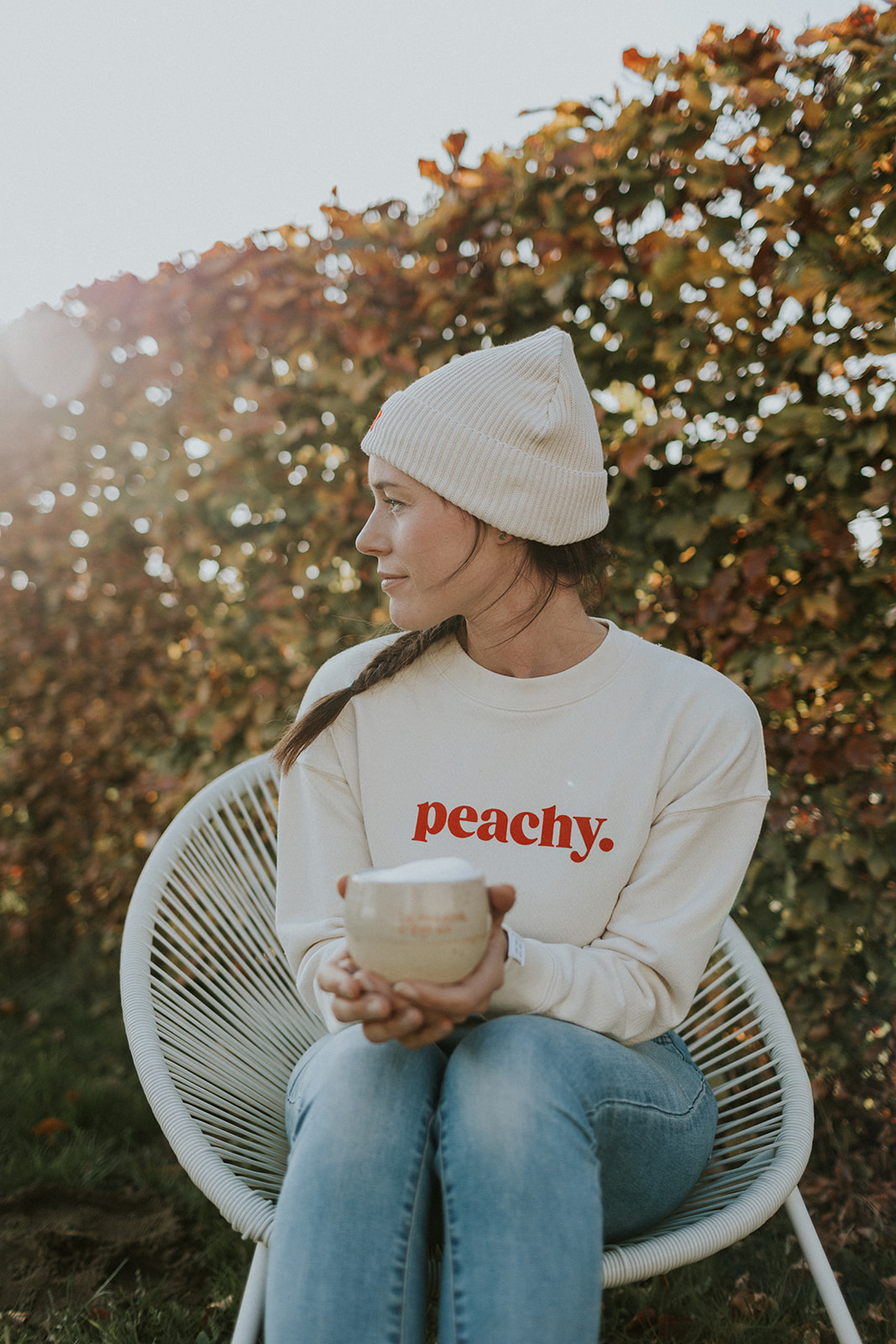 Peachy cropped sweater by Mangos on Monday