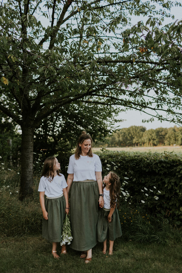 Groene lange tetra rok (dames)