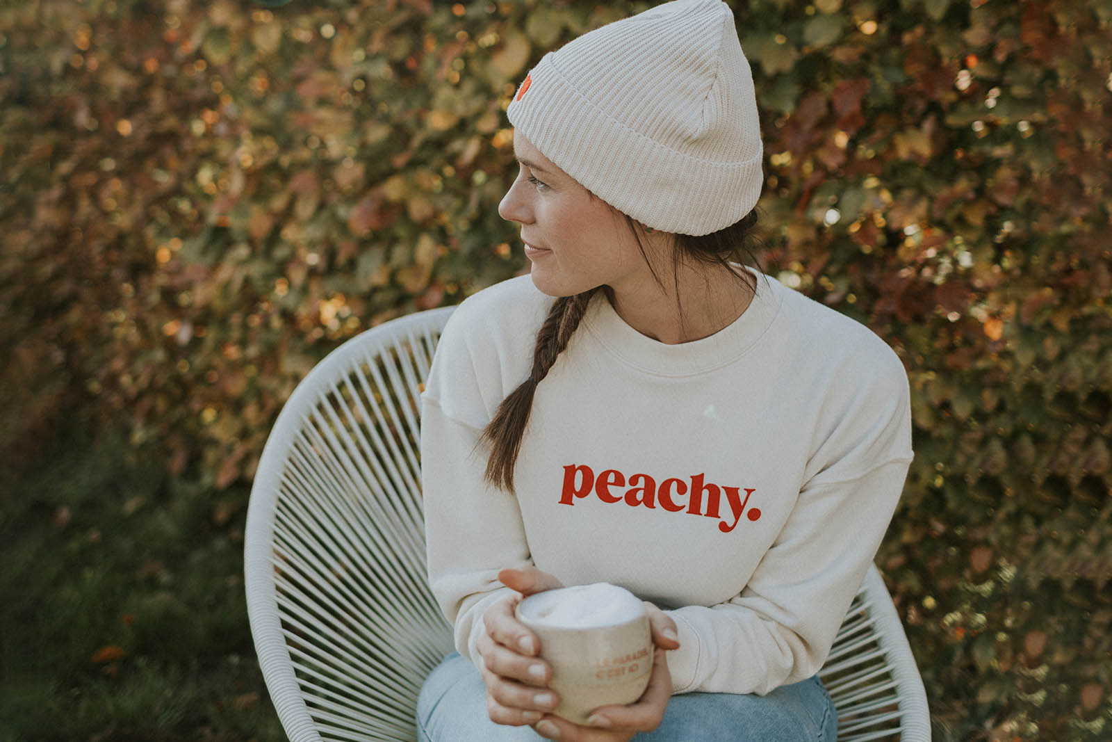 Peachy cropped sweater by Mangos on Monday